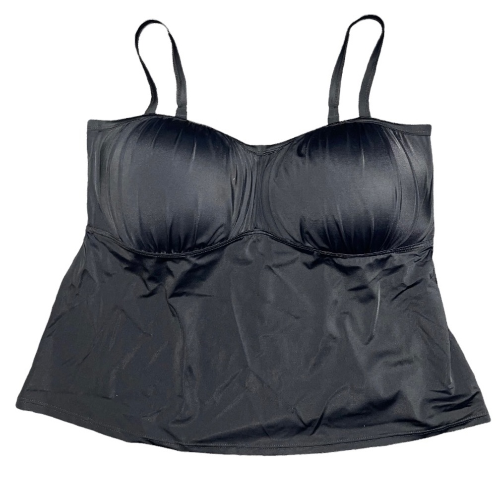 New Swimsuits For All Tankini Top Molded Cups Pleated Bust sz 24 Plus Size